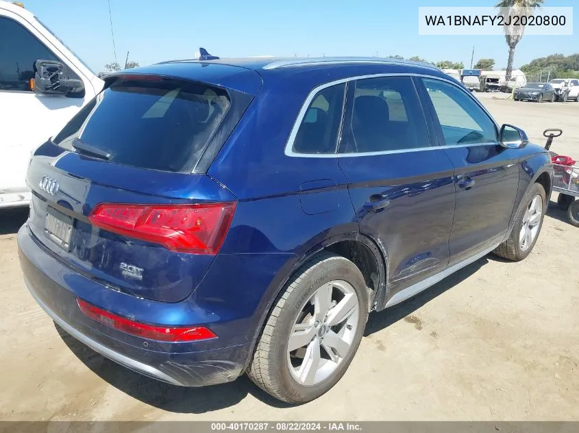 2018 Audi Q5 2.0T Premium/2.0T Tech Premium VIN: WA1BNAFY2J2020800 Lot: 40170287