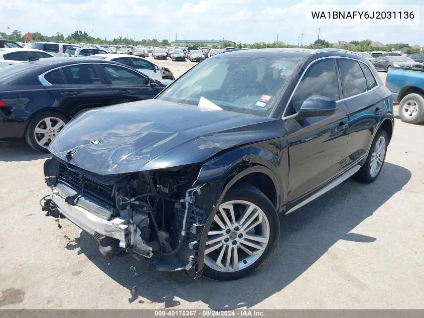 2018 Audi Q5 VIN: WA1BNAFY6J2031136 Lot: 40175267