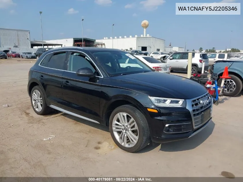 2018 Audi Q5 2.0T Premium/2.0T Tech Premium VIN: WA1CNAFY5J2205346 Lot: 40179081