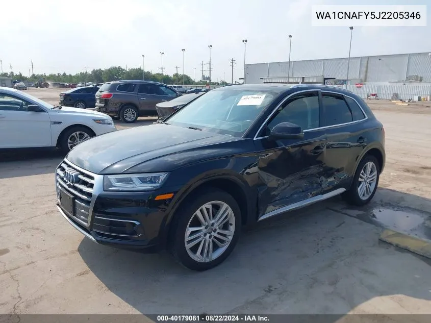 2018 Audi Q5 2.0T Premium/2.0T Tech Premium VIN: WA1CNAFY5J2205346 Lot: 40179081