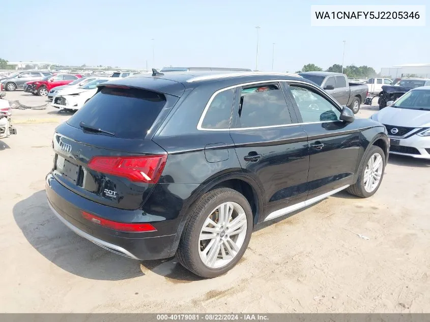 2018 Audi Q5 2.0T Premium/2.0T Tech Premium VIN: WA1CNAFY5J2205346 Lot: 40179081