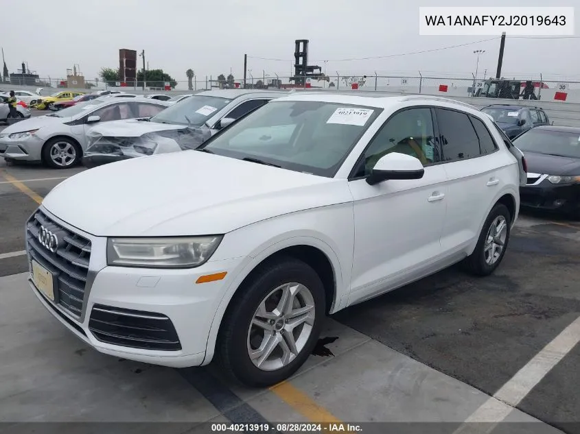 2018 Audi Q5 2.0T Premium/2.0T Tech Premium VIN: WA1ANAFY2J2019643 Lot: 40213919