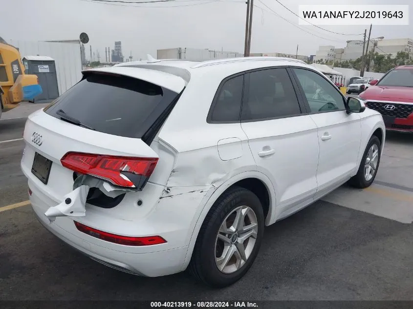 2018 Audi Q5 2.0T Premium/2.0T Tech Premium VIN: WA1ANAFY2J2019643 Lot: 40213919