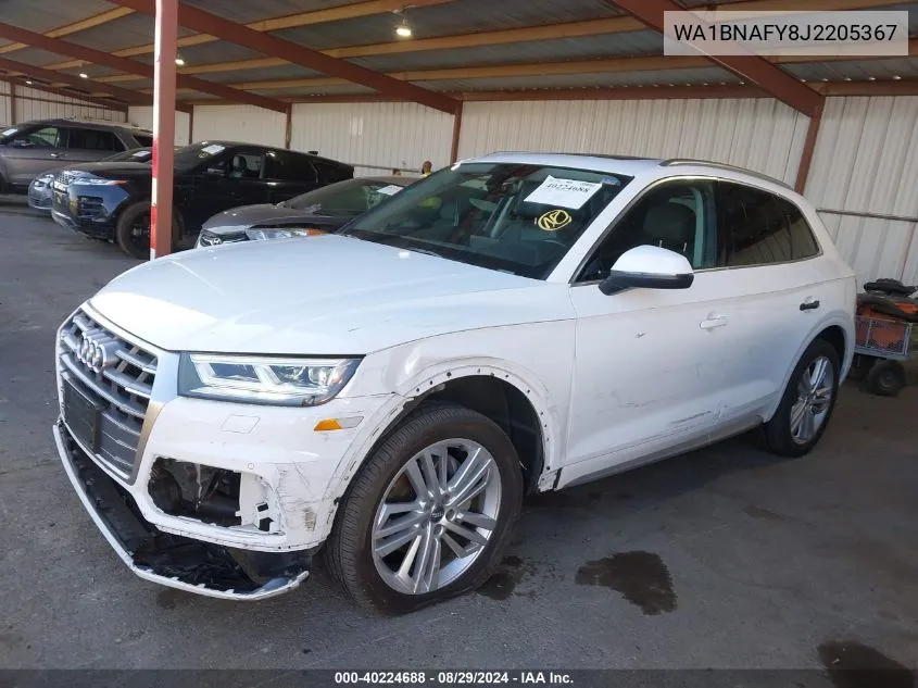 2018 Audi Q5 2.0T Premium/2.0T Tech Premium VIN: WA1BNAFY8J2205367 Lot: 40224688