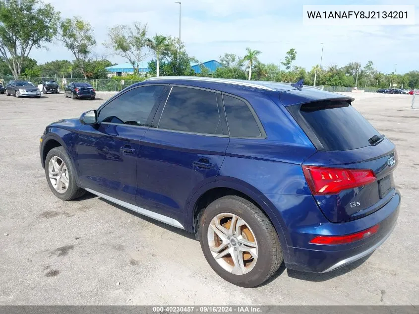 2018 Audi Q5 2.0T Premium/2.0T Tech Premium VIN: WA1ANAFY8J2134201 Lot: 40230457