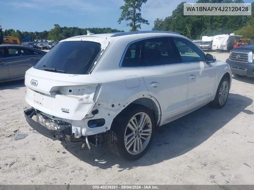 2018 Audi Q5 2.0T Premium/2.0T Tech Premium VIN: WA1BNAFY4J2120428 Lot: 40239201