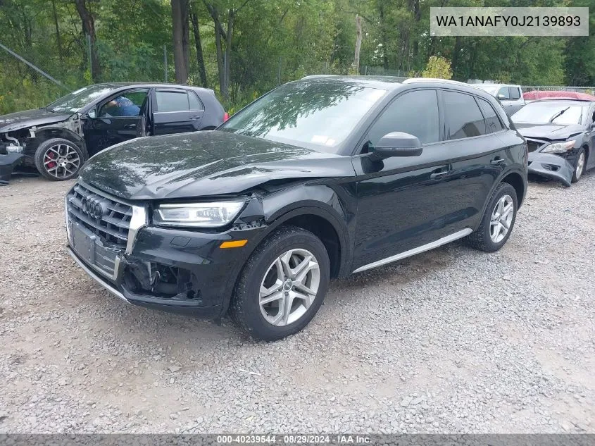 2018 Audi Q5 2.0T Premium/2.0T Tech Premium VIN: WA1ANAFY0J2139893 Lot: 40239544