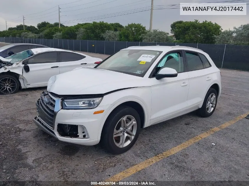 2018 Audi Q5 2.0T Premium/2.0T Tech Premium VIN: WA1ANAFY4J2017442 Lot: 40249704