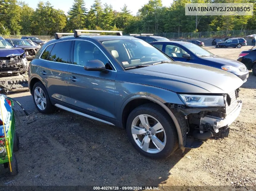 2018 Audi Q5 2.0T Premium/2.0T Tech Premium VIN: WA1BNAFY2J2038505 Lot: 40276728