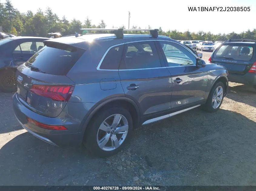 2018 Audi Q5 2.0T Premium/2.0T Tech Premium VIN: WA1BNAFY2J2038505 Lot: 40276728