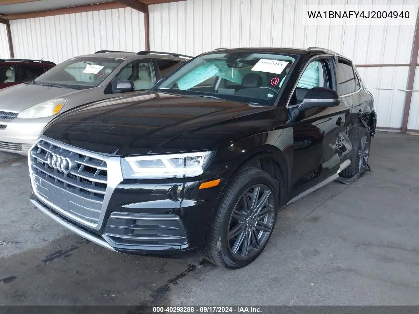 2018 Audi Q5 2.0T Premium/2.0T Tech Premium VIN: WA1BNAFY4J2004940 Lot: 40293288