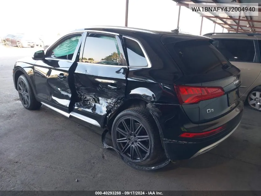 2018 Audi Q5 2.0T Premium/2.0T Tech Premium VIN: WA1BNAFY4J2004940 Lot: 40293288