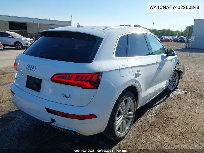 2018 Audi Q5 2.0T Premium/2.0T Tech Premium VIN: WA1CNAFY4J2200848 Lot: 40310038