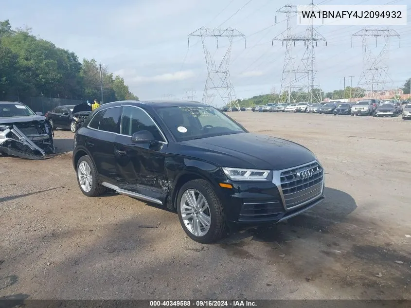 2018 Audi Q5 Premium Plus VIN: WA1BNAFY4J2094932 Lot: 40349588