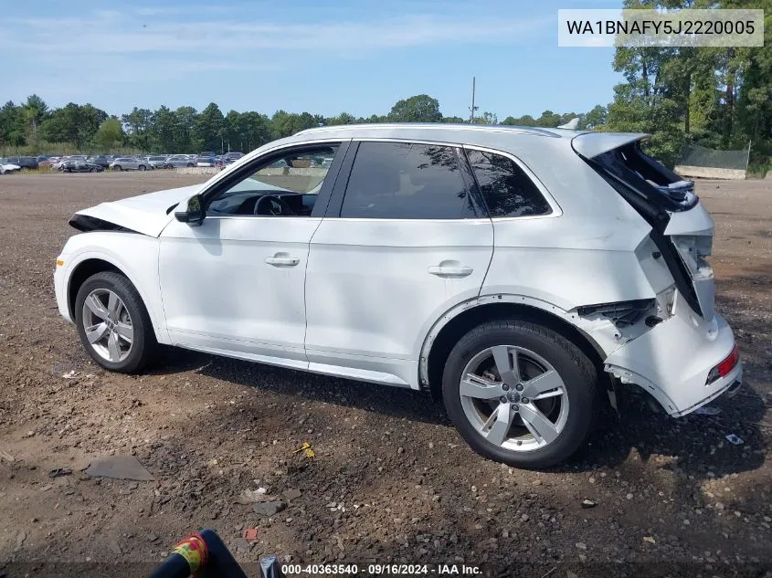 2018 Audi Q5 2.0T Premium/2.0T Tech Premium VIN: WA1BNAFY5J2220005 Lot: 40363540