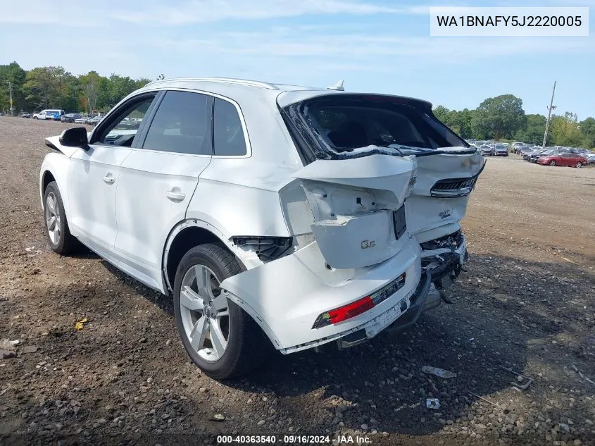 2018 Audi Q5 2.0T Premium/2.0T Tech Premium VIN: WA1BNAFY5J2220005 Lot: 40363540