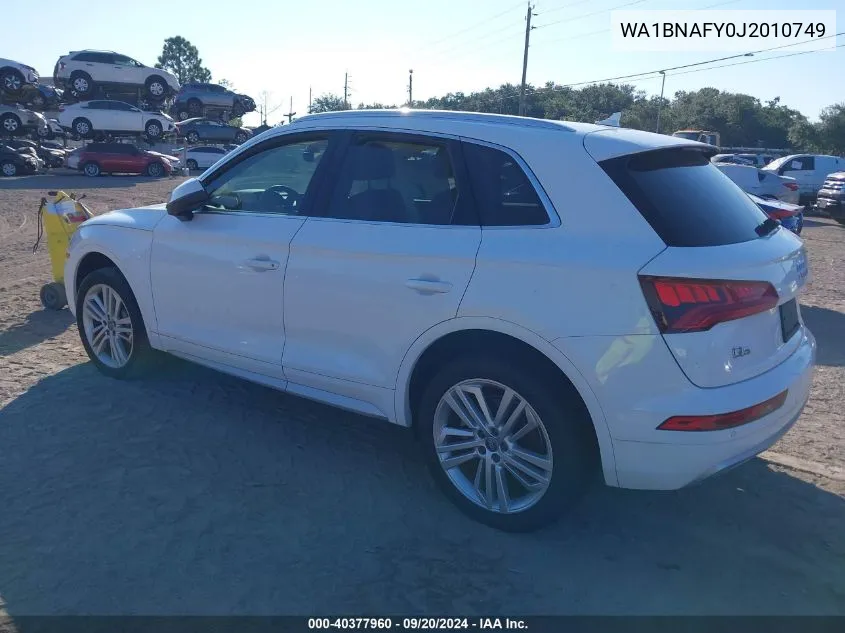 2018 Audi Q5 2.0T Premium/2.0T Tech Premium VIN: WA1BNAFY0J2010749 Lot: 40377960