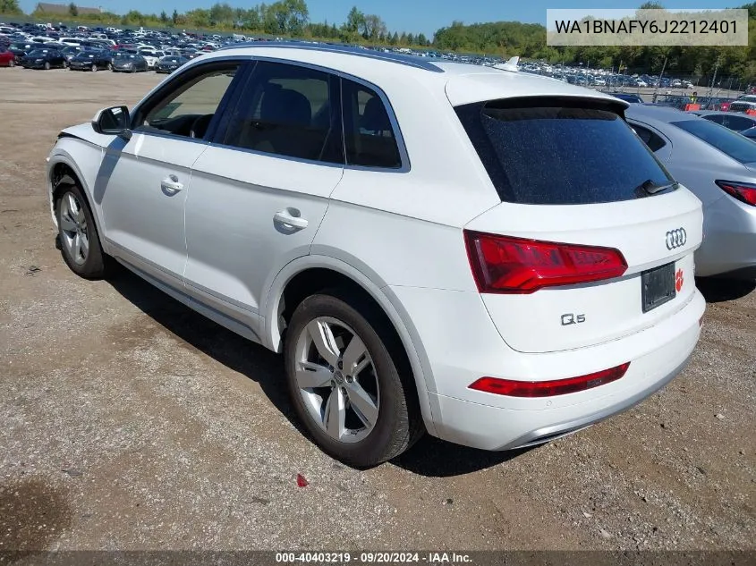 2018 Audi Q5 2.0T Premium/2.0T Tech Premium VIN: WA1BNAFY6J2212401 Lot: 40403219