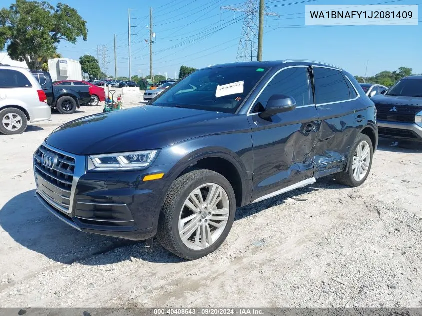 2018 Audi Q5 2.0T Premium/2.0T Tech Premium VIN: WA1BNAFY1J2081409 Lot: 40408543