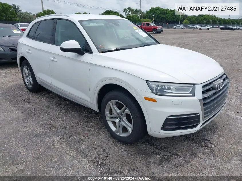 2018 Audi Q5 2.0T Premium/2.0T Tech Premium VIN: WA1ANAFY2J2127485 Lot: 40410148