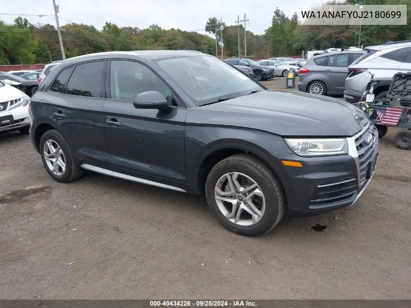 2018 Audi Q5 2.0T Premium/2.0T Tech Premium VIN: WA1ANAFY0J2180699 Lot: 40434226