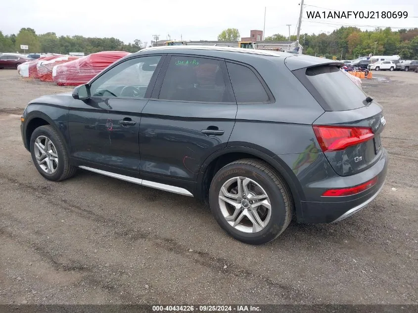 2018 Audi Q5 2.0T Premium/2.0T Tech Premium VIN: WA1ANAFY0J2180699 Lot: 40434226