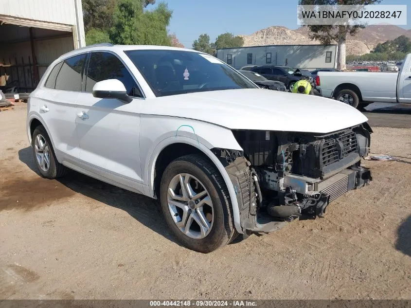 2018 Audi Q5 2.0T Premium/2.0T Tech Premium VIN: WA1BNAFY0J2028247 Lot: 40442148