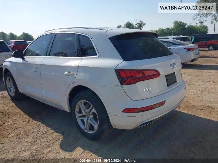 2018 Audi Q5 2.0T Premium/2.0T Tech Premium VIN: WA1BNAFY0J2028247 Lot: 40442148