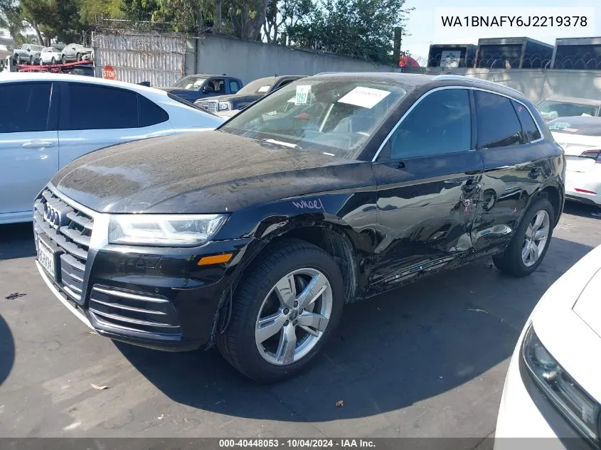 2018 Audi Q5 2.0T Premium/2.0T Tech Premium VIN: WA1BNAFY6J2219378 Lot: 40448053