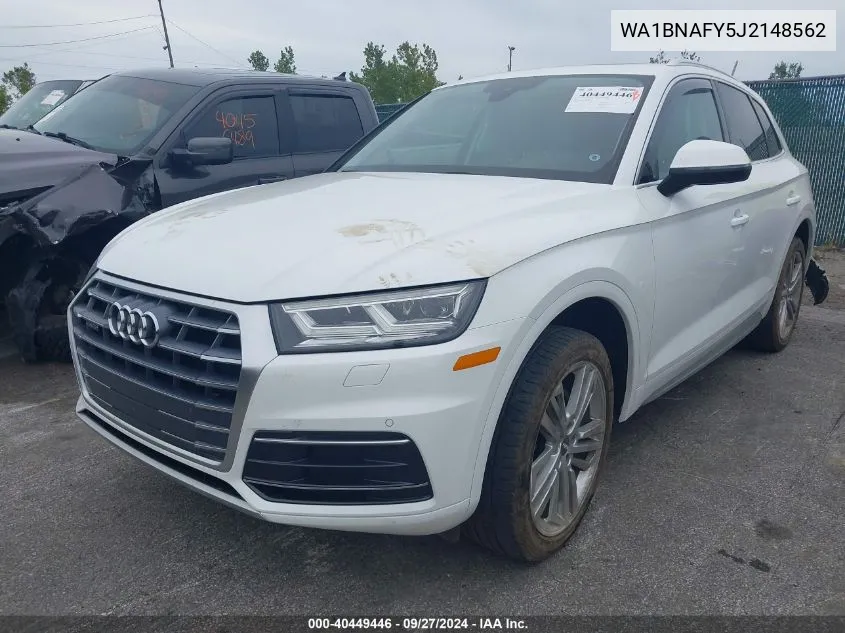 2018 Audi Q5 2.0T Premium/2.0T Tech Premium VIN: WA1BNAFY5J2148562 Lot: 40449446