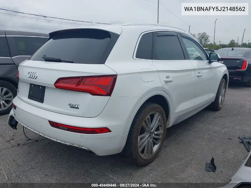 2018 Audi Q5 2.0T Premium/2.0T Tech Premium VIN: WA1BNAFY5J2148562 Lot: 40449446