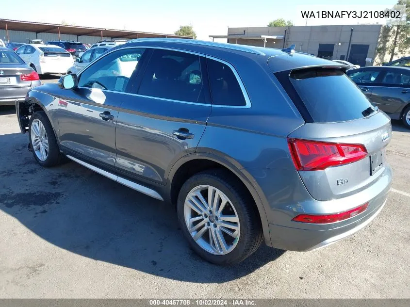 2018 Audi Q5 2.0T Premium/2.0T Tech Premium VIN: WA1BNAFY3J2108402 Lot: 40457708