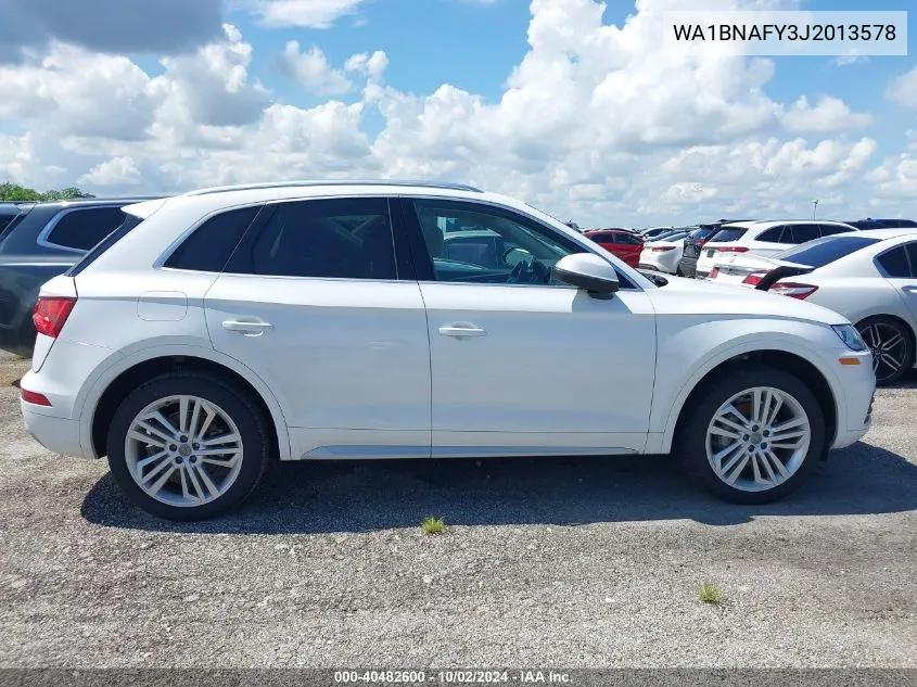 2018 Audi Q5 2.0T Premium/2.0T Tech Premium VIN: WA1BNAFY3J2013578 Lot: 40482600