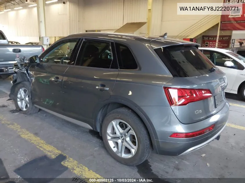 2018 Audi Q5 2.0T Premium/2.0T Tech Premium VIN: WA1ANAFY8J2220771 Lot: 40502125