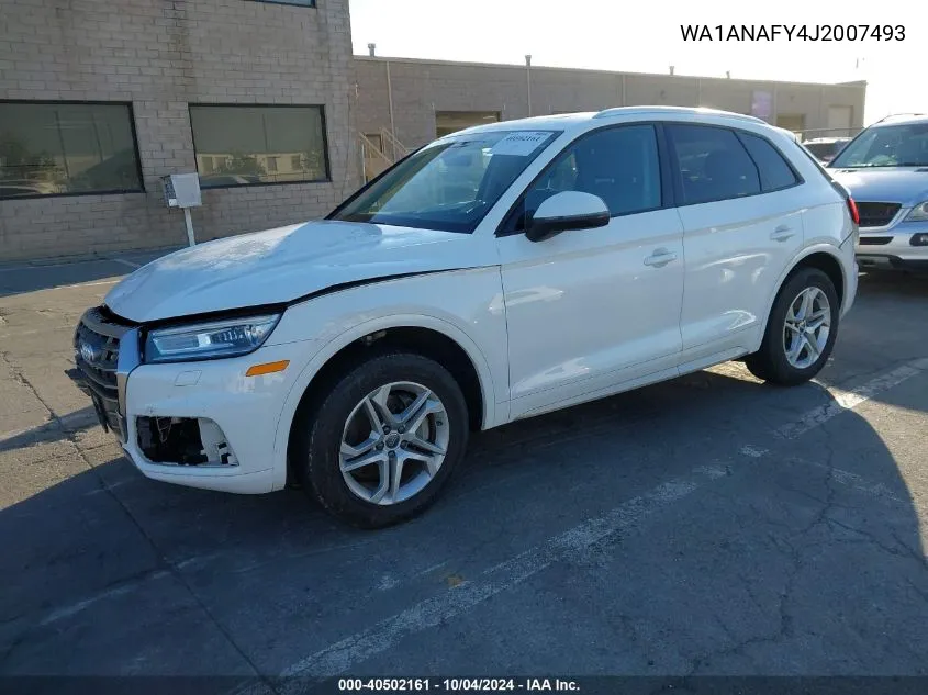 2018 Audi Q5 2.0T Premium/2.0T Tech Premium VIN: WA1ANAFY4J2007493 Lot: 40502161