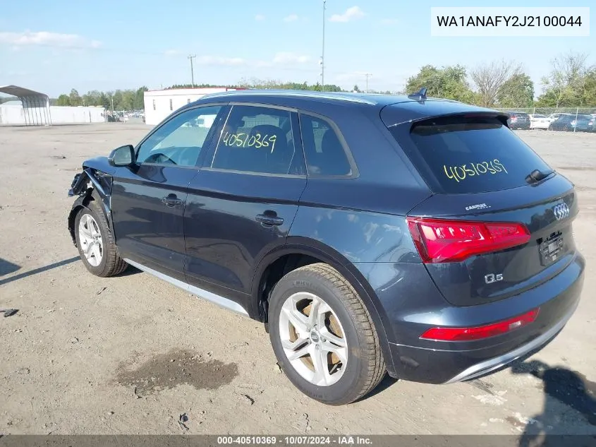 2018 Audi Q5 2.0T Premium/2.0T Tech Premium VIN: WA1ANAFY2J2100044 Lot: 40510369