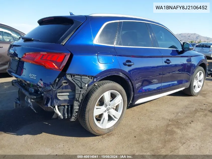 2018 Audi Q5 2.0T Premium/2.0T Tech Premium VIN: WA1BNAFY8J2106452 Lot: 40514041