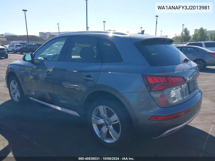 2018 Audi Q5 Premium VIN: WA1ANAFY3J2013981 Lot: 40538031