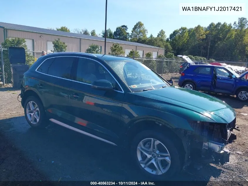 2018 Audi Q5 2.0T Premium/2.0T Tech Premium VIN: WA1BNAFY1J2017421 Lot: 40563234