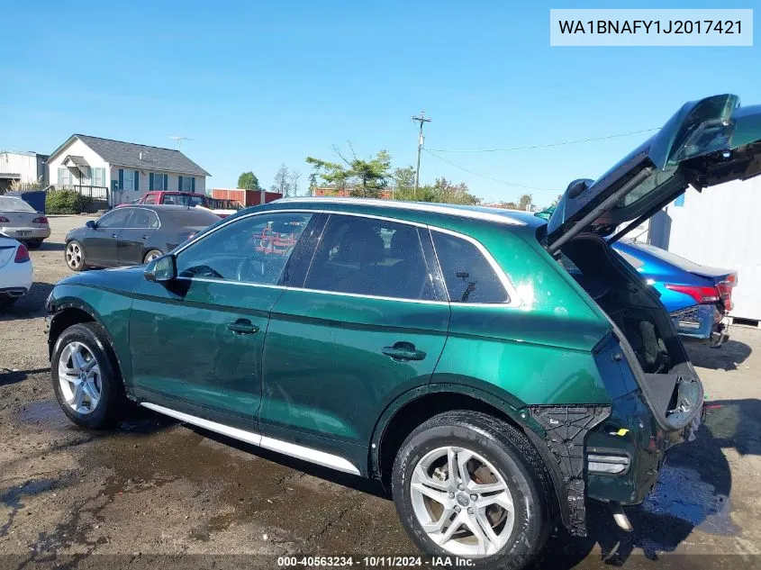 2018 Audi Q5 2.0T Premium/2.0T Tech Premium VIN: WA1BNAFY1J2017421 Lot: 40563234