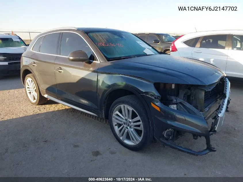 2018 Audi Q5 2.0T Premium/Tech Prestige VIN: WA1CNAFY6J2147702 Lot: 40623640