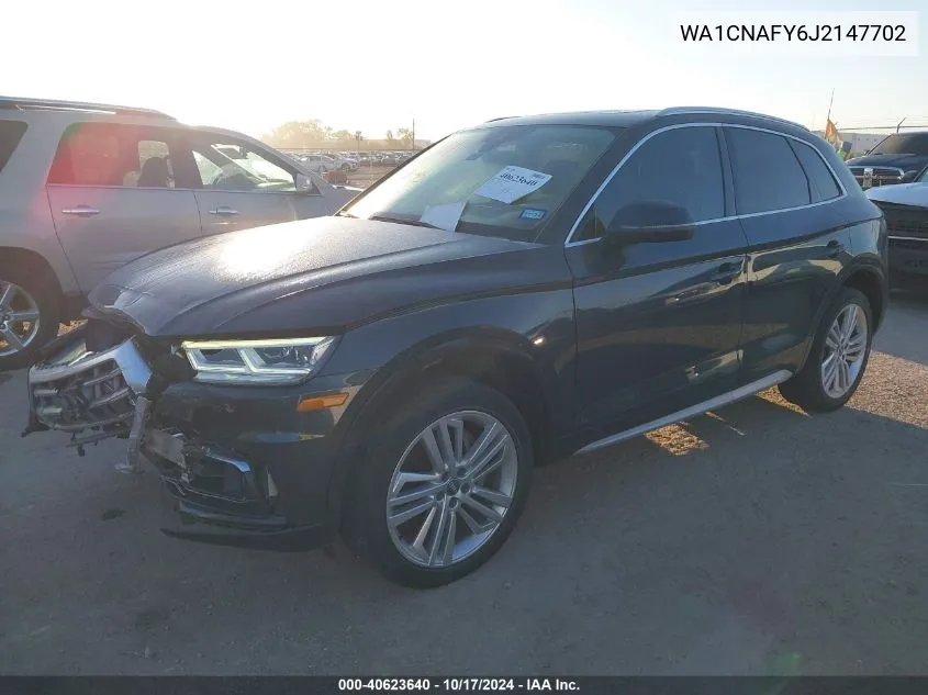 2018 Audi Q5 2.0T Premium/Tech Prestige VIN: WA1CNAFY6J2147702 Lot: 40623640