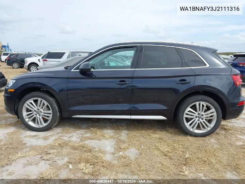 2018 Audi Q5 Premium Plus VIN: WA1BNAFY3J2111316 Lot: 40626447