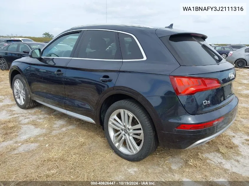 2018 Audi Q5 Premium Plus VIN: WA1BNAFY3J2111316 Lot: 40626447