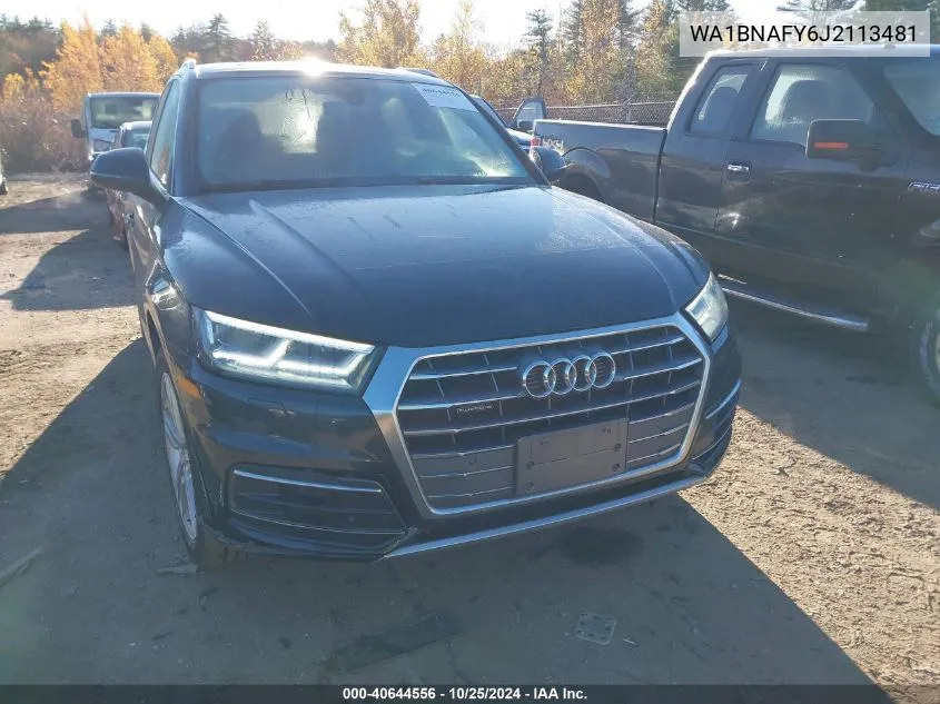 2018 Audi Q5 2.0T Premium/2.0T Tech Premium VIN: WA1BNAFY6J2113481 Lot: 40644556