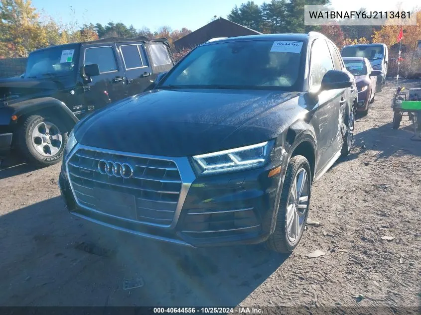 2018 Audi Q5 2.0T Premium/2.0T Tech Premium VIN: WA1BNAFY6J2113481 Lot: 40644556