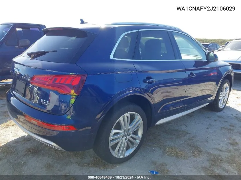 2018 Audi Q5 2.0T Premium/Tech Prestige VIN: WA1CNAFY2J2106029 Lot: 40649439