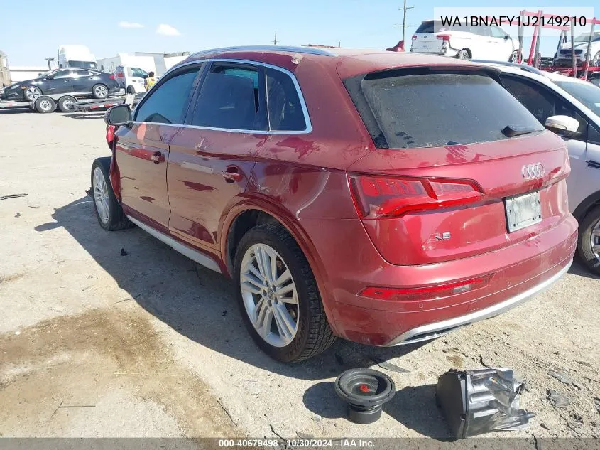 2018 Audi Q5 2.0T Tech Premium VIN: WA1BNAFY1J2149210 Lot: 40679498