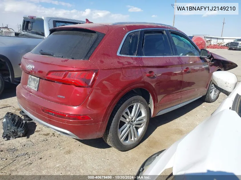 2018 Audi Q5 2.0T Tech Premium VIN: WA1BNAFY1J2149210 Lot: 40679498