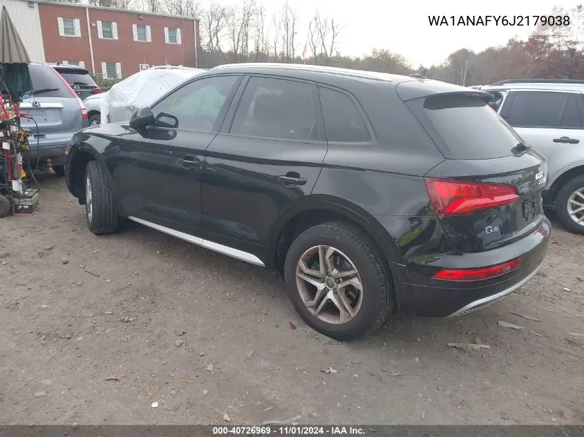 2018 Audi Q5 2.0T Premium/2.0T Tech Premium VIN: WA1ANAFY6J2179038 Lot: 40726969